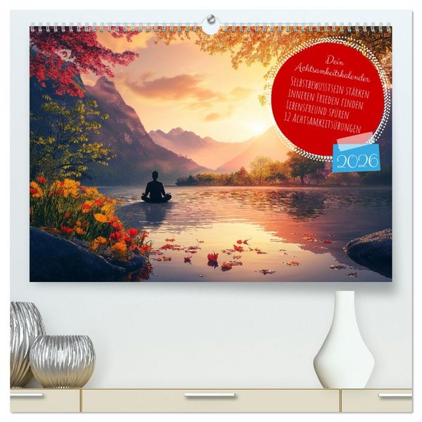 Produktbild: Dein Achtsamkeitskalender (hochwertiger Premium Wandkalender 2026 DIN A2 quer), Kunstdruck in Hochglanz