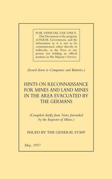 Produktbild: Hints On Reconnaissance For Mines and Land Mines in The Area Evacuated By The Germans