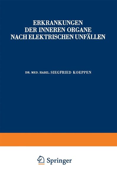 Produktbild: Erkrankungen der Inneren Organe Nach Elektrischen Unf&auml;llen