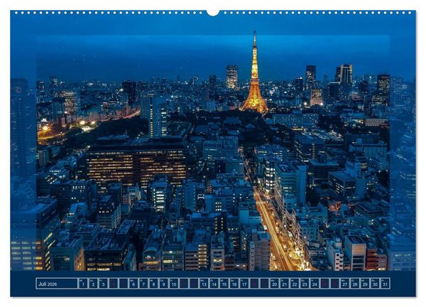 Produktbild: Metropolen - Asiens sch&ouml;nste St&auml;dte bei Nacht (hochwertiger Premium Wandkalender 2026 DIN A2 quer), Kunstdruck in Hochglanz