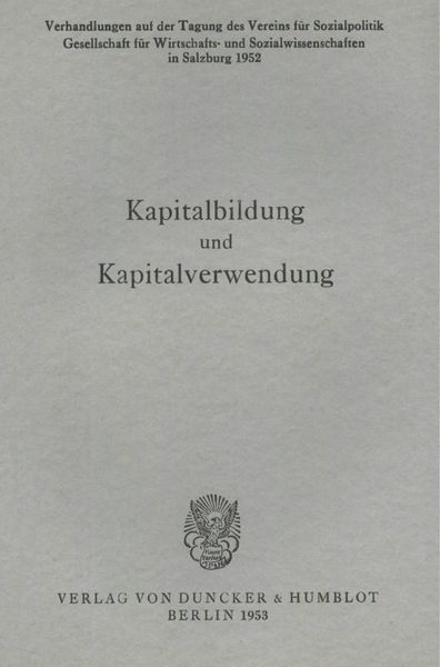 Produktbild: Kapitalbildung und Kapitalverwendung.