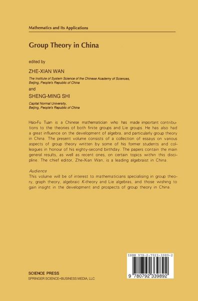 Produktbild: Group Theory in China
