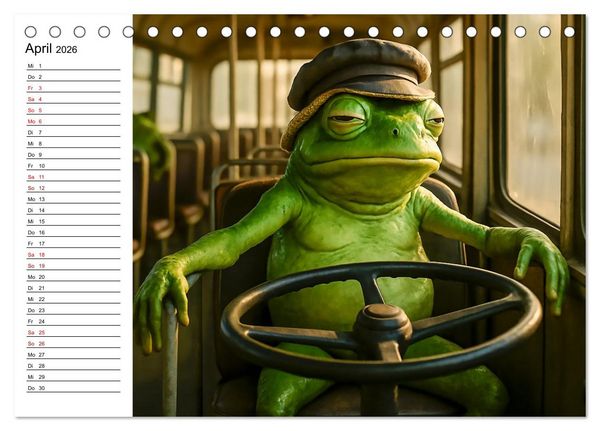 Produktbild: Frosch bei der Arbeit- Dienst nach Vorschrift (Tischkalender 2026 DIN A5 quer), CALVENDO Monatskalender