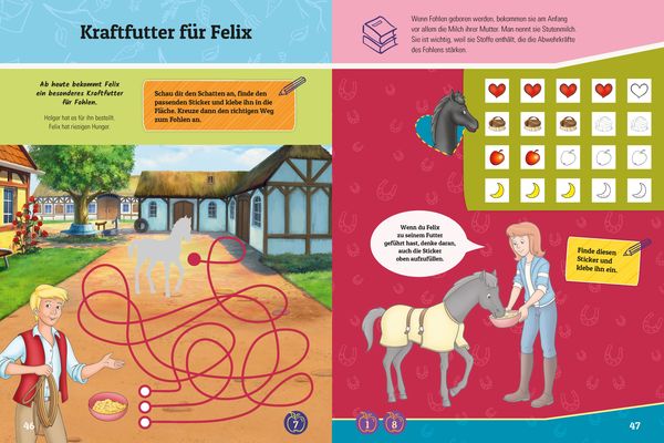 Produktbild: Bibi & Tina: R&auml;tseln Stickern K&uuml;mmern: Pflege Fohlen Felix!