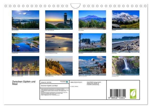 Produktbild: Zwischen Gipfeln und Meer (Wandkalender 2026 DIN A4 quer), CALVENDO Monatskalender