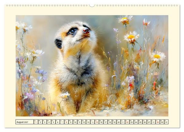 Produktbild: Erdm&auml;nnchen. Kleine Helden der Savanne (hochwertiger Premium Wandkalender 2027 DIN A2 quer), Kunstdruck in Hochglanz