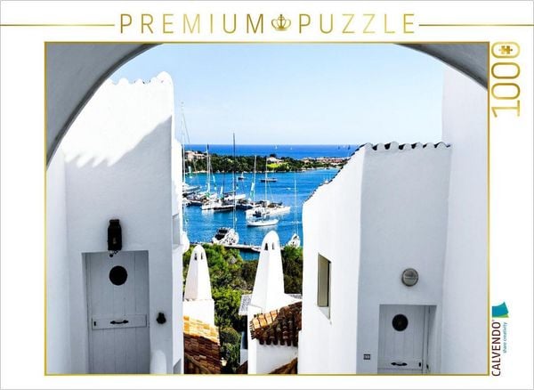 CALVENDO Puzzle Blick auf den Jachthafen von Porto Cervo | 1000 Teile Lege-Größe 64 × 48 cm Foto-Puzzle für glückliche Stunden