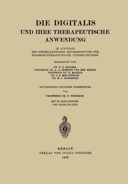 Produktbild: Die Digitalis und Ihre Therapeutische Anwendung