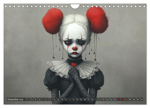 Produktbild: Clowniversum - Wo die Masken Geschichten erz&auml;hlen (Wandkalender 2026 DIN A4 quer), CALVENDO Monatskalender