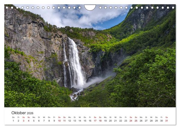 Produktbild: Wasserf&auml;lle in Norwegen (Wandkalender 2026 DIN A4 quer), CALVENDO Monatskalender