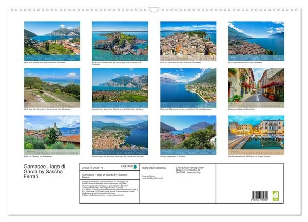 Produktbild: Gardasee - lago di Garda by Sascha Ferrari (Wandkalender 2026 DIN A2 quer), CALVENDO Monatskalender