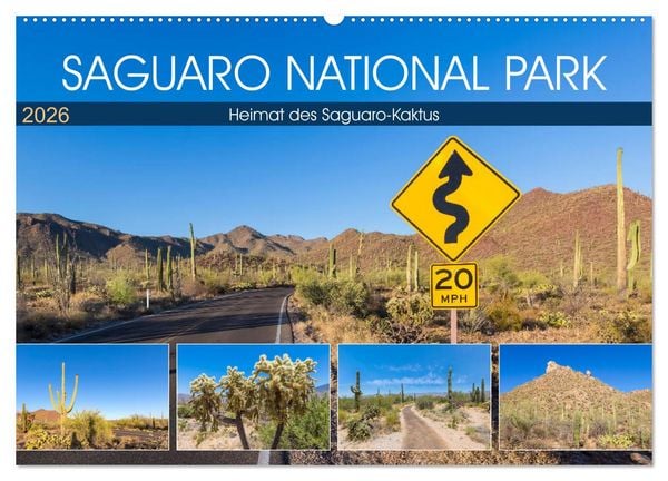 SAGUARO NATIONAL PARK Heimat des Saguaro-Kaktus (Wandkalender 2026 DIN A2 quer), CALVENDO Monatskalender