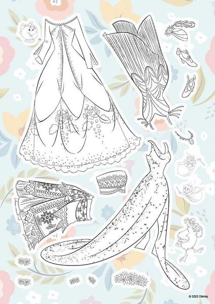 Produktbild: Disney Prinzessin: Mein Styling-Spa&szlig; mit Stickern zum Ausmalen - Stickern - Malen - Stylen