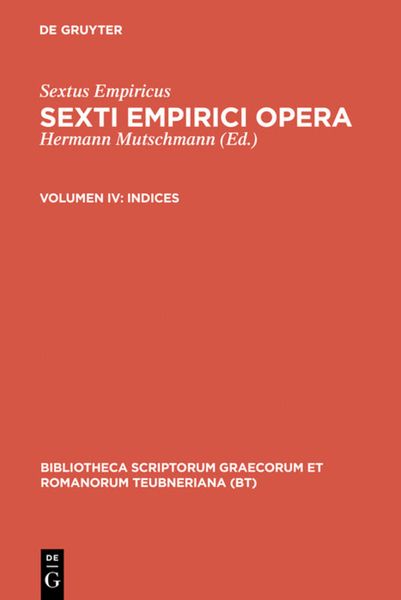 Produktbild: Sextus Empiricus: Sexti Empirici opera / Indices