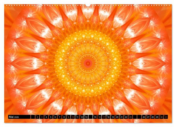 Produktbild: Energie - Mandalas in orange (Wandkalender 2026 DIN A2 quer), CALVENDO Monatskalender