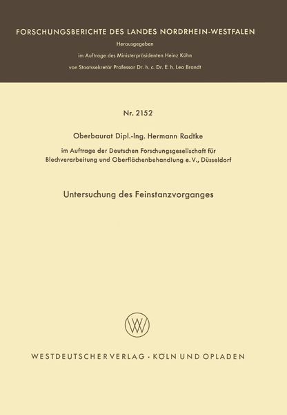 Produktbild: Untersuchung des Feinstanzvorganges