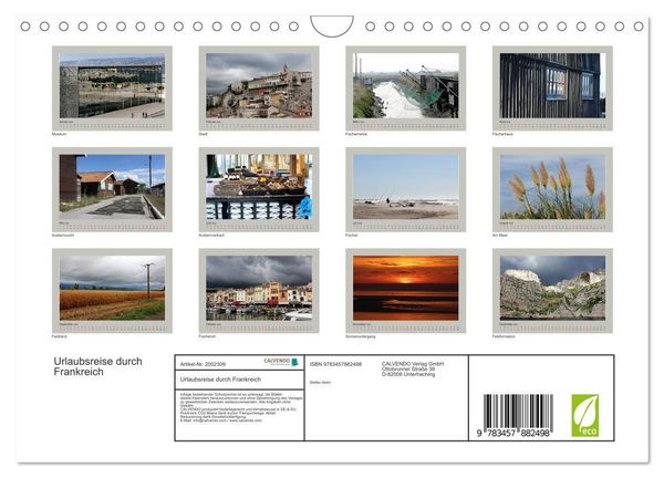 Produktbild: Urlaubsreise durch Frankreich (Wandkalender 2026 DIN A4 quer), CALVENDO Monatskalender