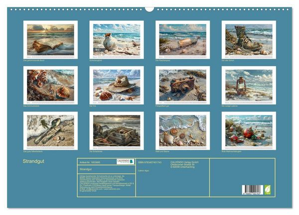 Produktbild: Strandgut (Wandkalender 2026 DIN A2 quer), CALVENDO Monatskalender