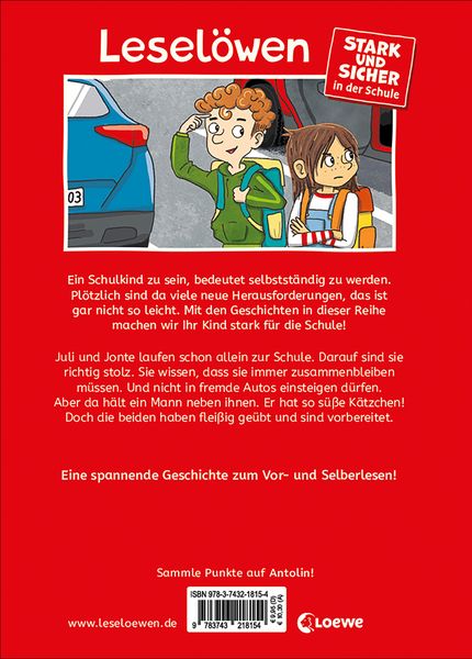 Produktbild: Lesel&ouml;wen - stark und sicher in der Schule - Ich steige nicht in fremde Autos ein!