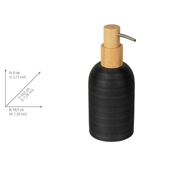 Produktbild: Bad-Accessoire Set Mod. Altavalle, schwarz, Polyresin, Bambus, &Oslash; 18,5 x 8 cm, freistehend, inklusive