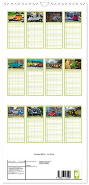 Produktbild: Familienplaner 2026 - Citro&euml;n 2CV - die Ente mit 5 Spalten (Wandkalender, 21 x 45 cm) CALVENDO