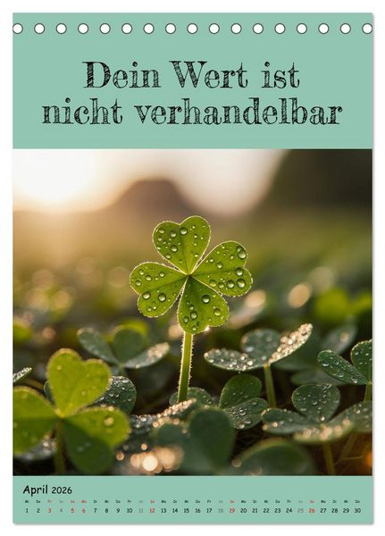 Produktbild: Positiv denken - Kalender f&uuml;r mehr Selbstvertrauen (Tischkalender 2026 DIN A5 hoch), CALVENDO Monatskalender
