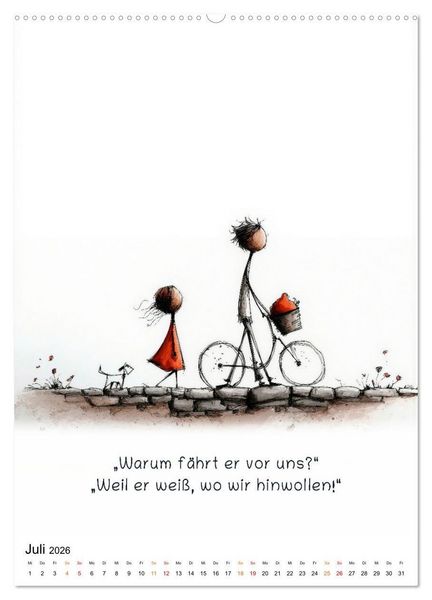 Produktbild: Kindlich. Komisch. Klar. (hochwertiger Premium Wandkalender 2026 DIN A2 hoch), Kunstdruck in Hochglanz