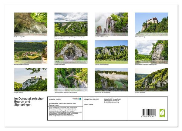 Produktbild: Im Donautal zwischen Beuron und Sigmaringen (hochwertiger Premium Wandkalender 2026 DIN A2 quer), Kunstdruck in Hochglanz