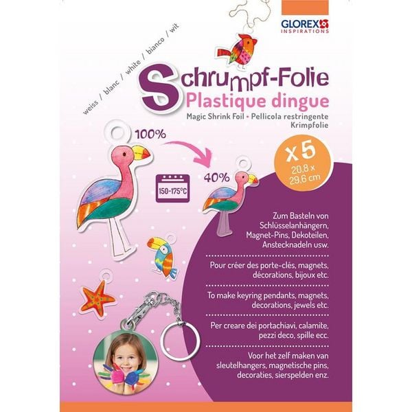 GLOREX Schrumpffolie transparent 5 Bogen