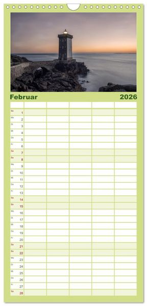 Produktbild: Familienplaner 2026 - Wilde Bretagne mit 5 Spalten (Wandkalender, 21 x 45 cm) CALVENDO
