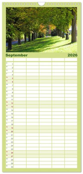 Produktbild: Familienplaner 2026 - Wald und Baum 2026 mit 5 Spalten (Wandkalender, 21 x 45 cm) CALVENDO