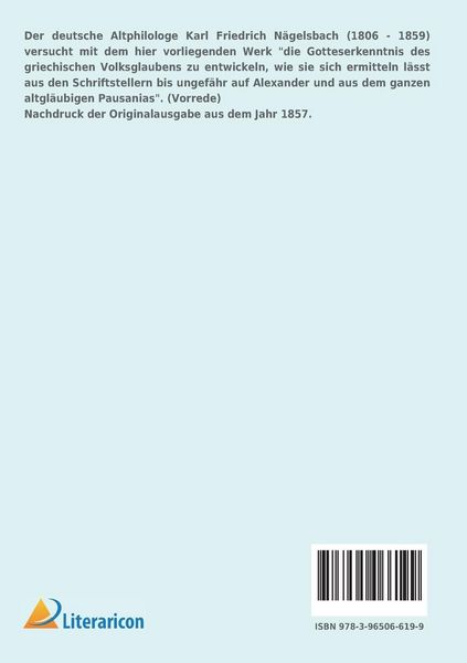 Produktbild: Die nachhomerische Theologie des griechischen Volksglaubens