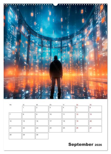 Produktbild: METAVERSE Cooler Terminplaner (Wandkalender 2026 DIN A2 hoch), CALVENDO Monatskalender