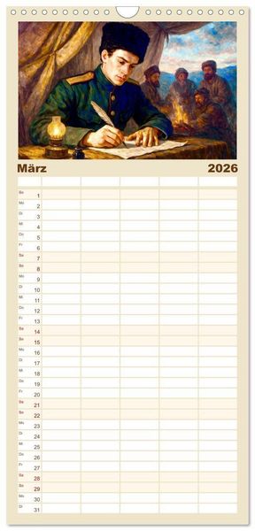 Produktbild: Familienplaner 2026 - Leo Tolstoi mit 5 Spalten (Wandkalender, 21 x 45 cm) CALVENDO