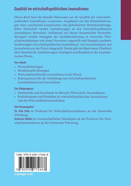 Produktbild: Qualit&auml;t im wirtschaftspolitischen Journalismus