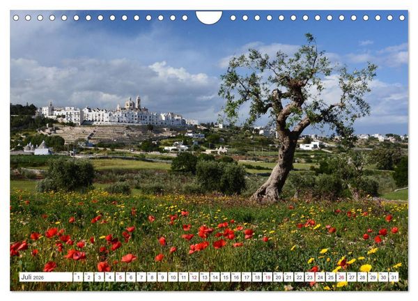 Produktbild: Apulien - Eine Reise zu Italiens Stiefelabsatz (Wandkalender 2026 DIN A4 quer), CALVENDO Monatskalender