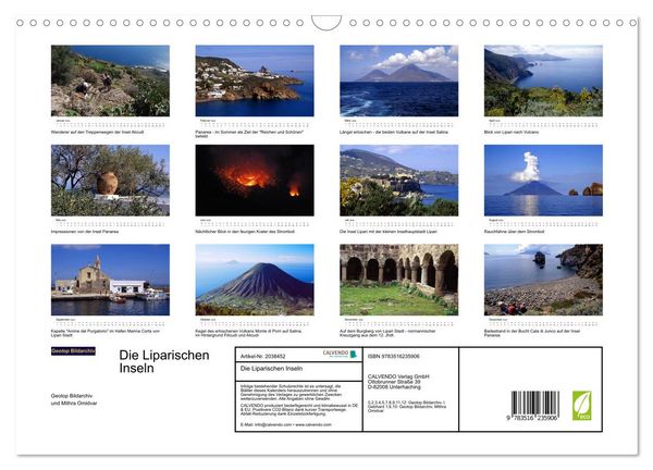 Produktbild: Die Liparischen Inseln (Wandkalender 2026 DIN A3 quer), CALVENDO Monatskalender