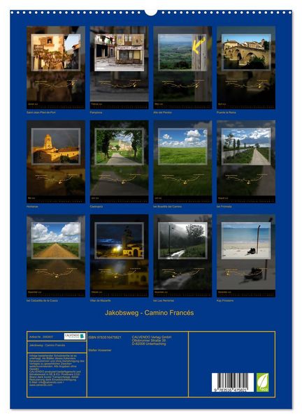 Produktbild: Jakobsweg - Camino Franc&eacute;s (hochwertiger Premium Wandkalender 2026 DIN A2 hoch), Kunstdruck in Hochglanz