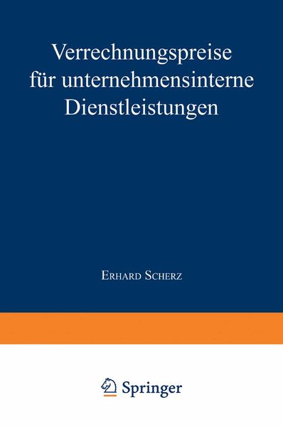 Produktbild: Verrechnungspreise f&uuml;r unternehmensinterne Dienstleistungen