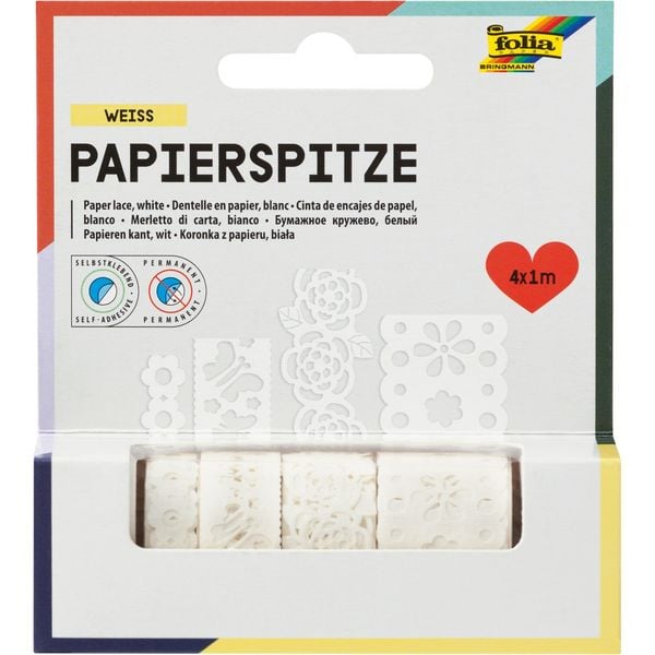 FOLIA Papierbordüren, Weiss