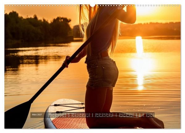 Produktbild: Im Fluss der Zeit &ndash; SUP-Momente zum Durchatmen (hochwertiger Premium Wandkalender 2027 DIN A2 quer), Kunstdruck in Hochglanz
