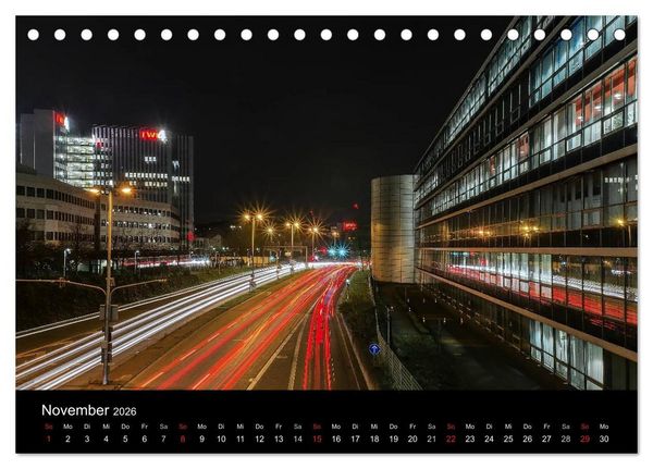Produktbild: D&uuml;sseldorf - Ansichten am Abend (Tischkalender 2026 DIN A5 quer), CALVENDO Monatskalender