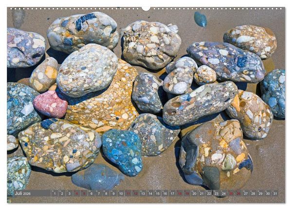 Produktbild: Konglomerate bunte Steine und W&auml;nde am Meer (hochwertiger Premium Wandkalender 2026 DIN A2 quer), Kunstdruck in Hochglanz