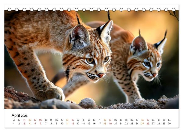 Produktbild: Luchse - die Stimme der Wildnis (Tischkalender 2026 DIN A5 quer), CALVENDO Monatskalender