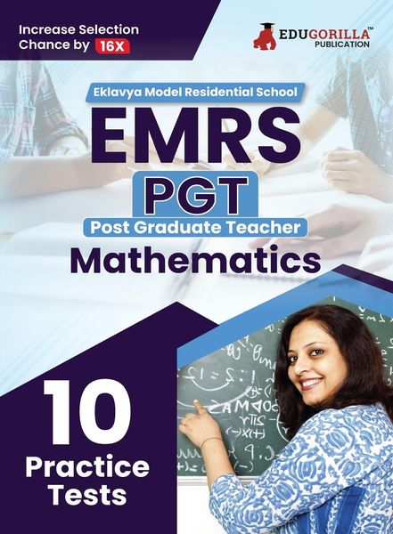 Produktbild: EMRS PGT Mathematics Exam Book 2023 (English Edition) - Eklavya Model Residential School Post Graduate Teacher - 10 Practice Tests (1500 Solved Questi