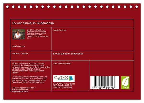 Produktbild: Es war einmal in S&uuml;damerika (Tischkalender 2026 DIN A5 quer), CALVENDO Monatskalender