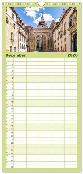 Produktbild: Familienplaner 2026 - Frankreich - Franche-Comt&eacute; mit 5 Spalten (Wandkalender, 21 x 45 cm) CALVENDO