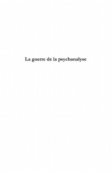 Produktbild: La guerre de la psychanalyse - 2. le front europeen