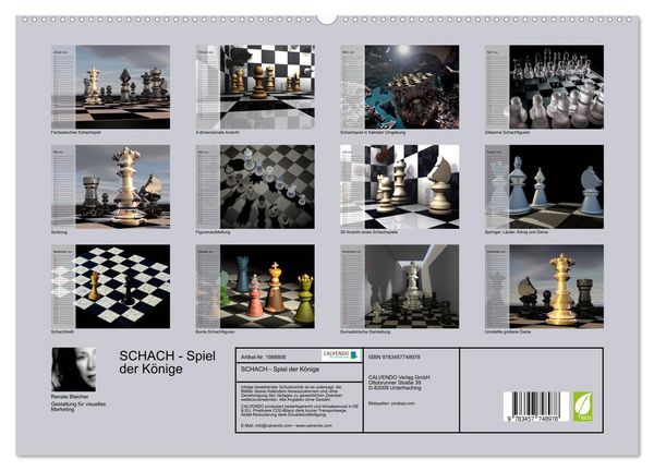 Produktbild: SCHACH - Spiel der K&ouml;nige (hochwertiger Premium Wandkalender 2026 DIN A2 quer), Kunstdruck in Hochglanz