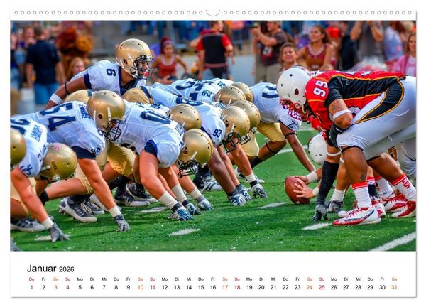 Produktbild: American Football - Touchdown durchs Jahr (hochwertiger Premium Wandkalender 2026 DIN A2 quer), Kunstdruck in Hochglanz